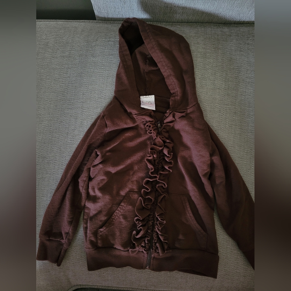 Excellent condition Honey by Evy's Tree Ruffles Hoodie in Brown